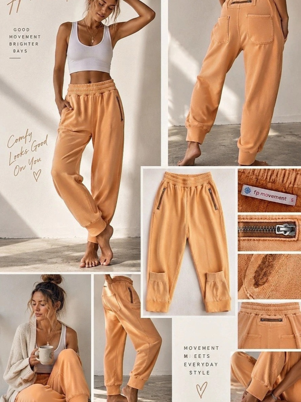 Free People Movement Jogger Pants in Orange